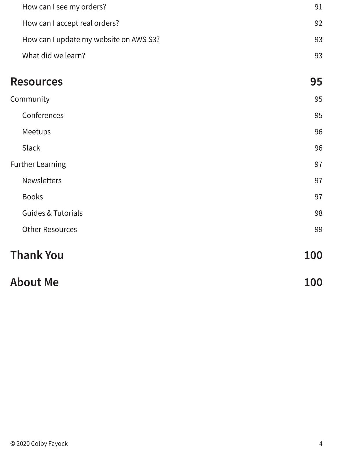 Table of Contents 3/3